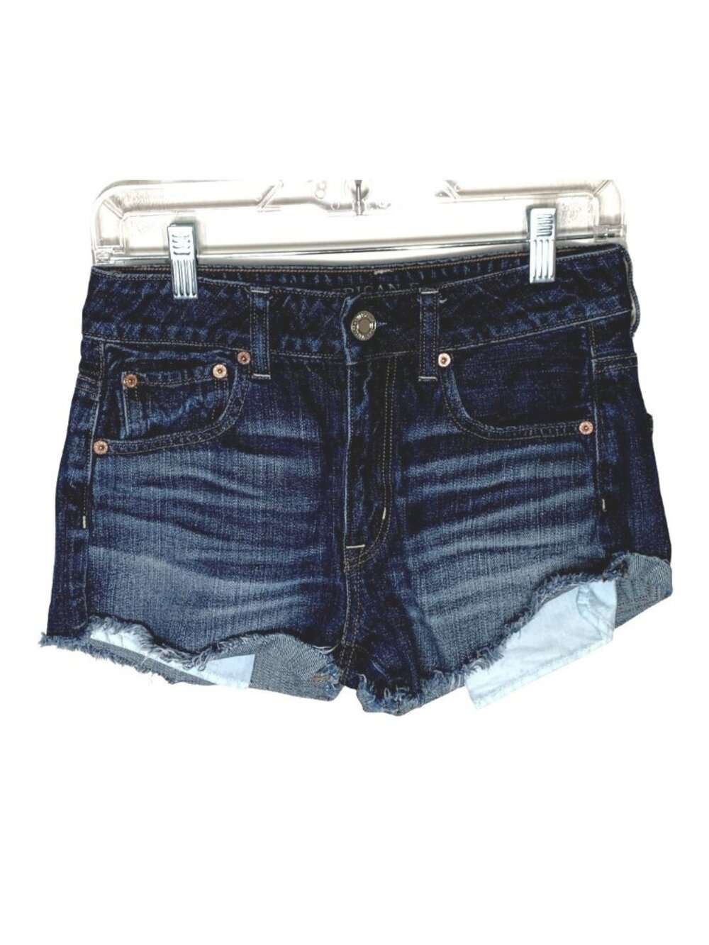 American Eagle Women's Size 2 High Rise Distressed Denim Shorts Festival